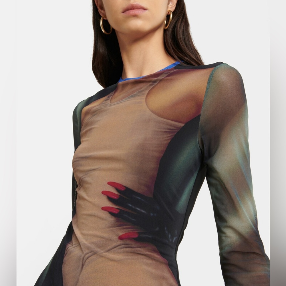 Loewe Printed mesh trompe l’oeil long-sleeved top - Picture 4 of 9